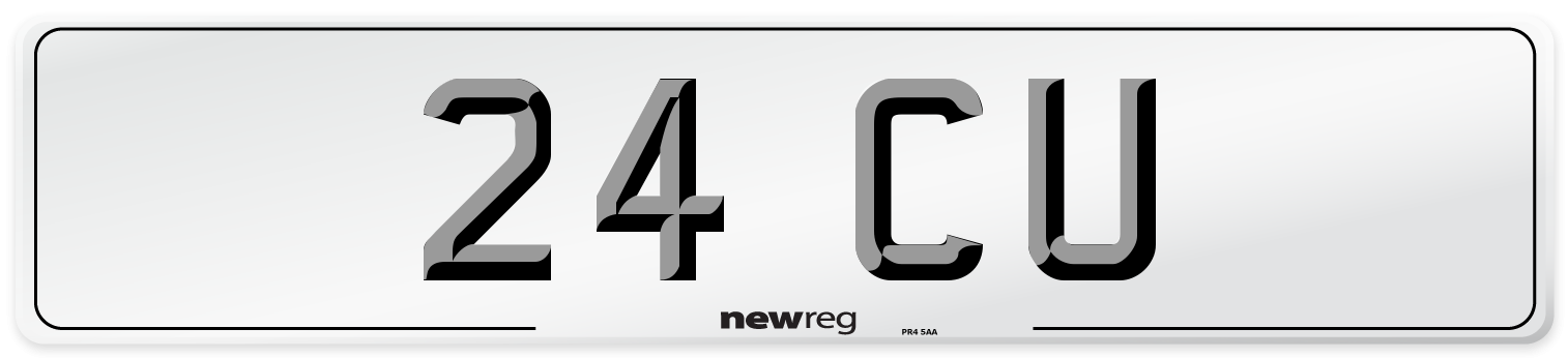 24 CU Number Plate from New Reg